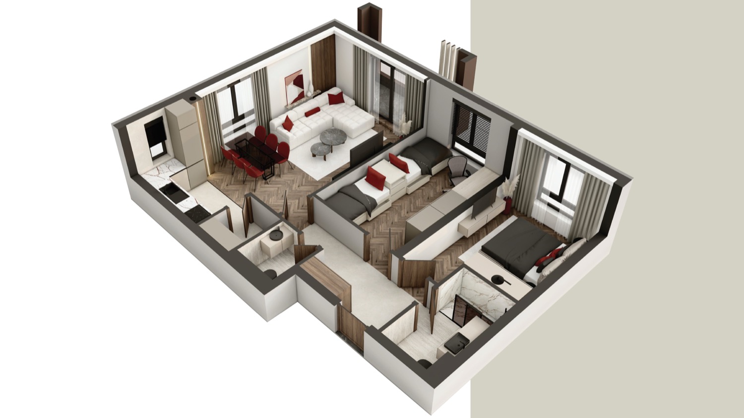 Stan 1 — 3D prikaz